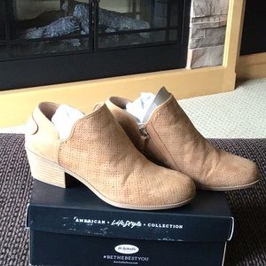 Tan suede booties
